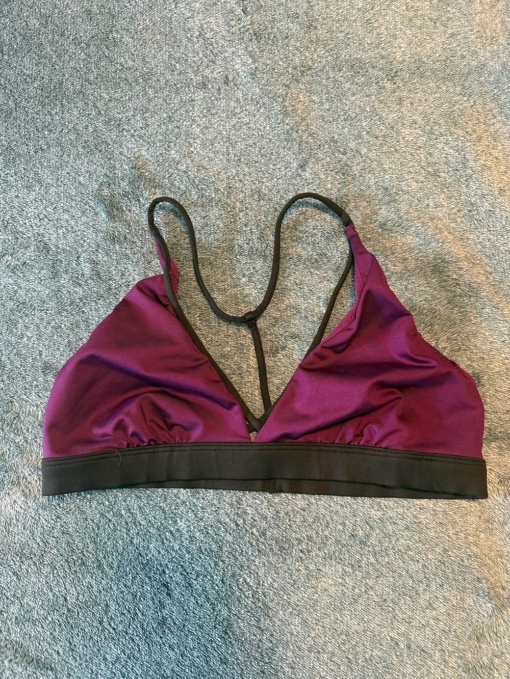 Victoria Secret Sport Purple Triangle Bra with Black‎ Trim Size Medium